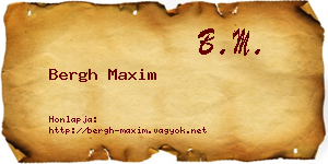 Bergh Maxim névjegykártya