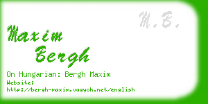 maxim bergh business card